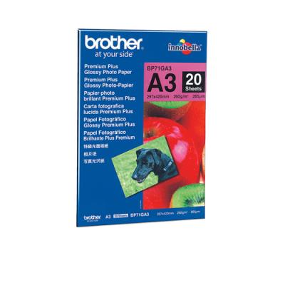 Papel Fotográfico Brother BP71GA3/ DIN A3/ 260g/ 20 Hojas/