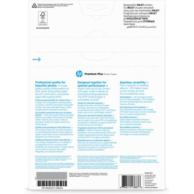 PAPEL FOTOGRAFICO BRILLANTE HP PREMIUM PLUS CR672A - 20 HOJAS A4