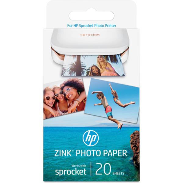 Papel Fotográfico Adhesivo HP W4Z13A/ 5 x 7.6cm/ 20 Hojas/ Compatible con HP Sprocket