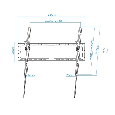 Soporte de Pared Fijo/ Inclinable TooQ LP1081T-B para TV de