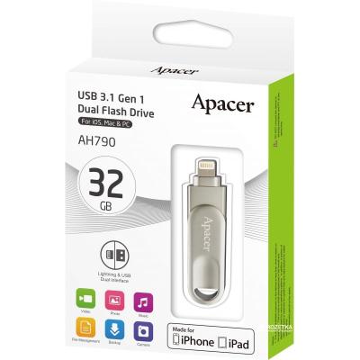 Pendrive 32GB Apacer Swivel AH790 USB 3.1/ Lightning