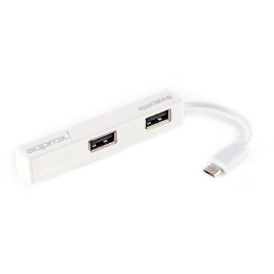 HUB APPROX APPHM4W 4 PUERTOS + MICROUSB ALIMENTADO POR USB PARA