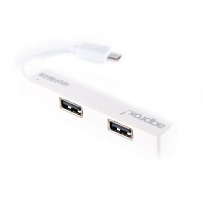 HUB APPROX APPHM4W 4 PUERTOS + MICROUSB ALIMENTADO POR USB PARA