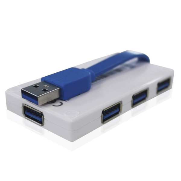 HUB APPROX TRAVEL HUB APPHT5W - 4 PUERTOS USB 3.0 - VELOCIDAD TRANSFERENCIA 5 GB/S - TAMAÑO COMPACTO - COLOR BLANCO