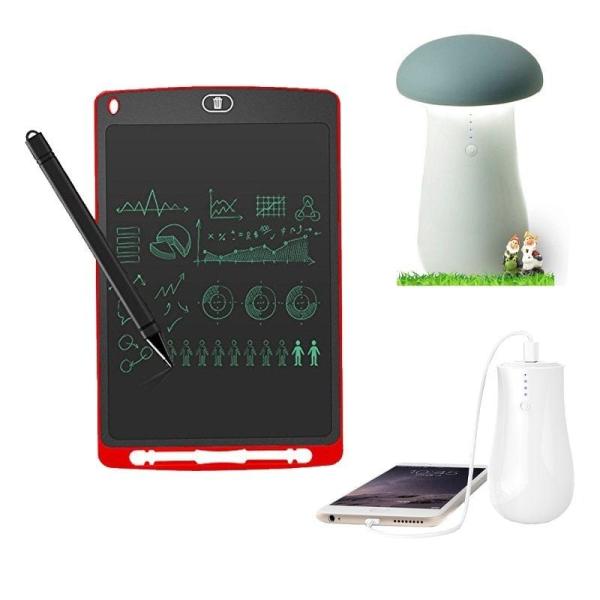 BUNDLE LEOTEC SUMMER KIDS PACK BNPIZ8501R - PIZARRA DIGITAL SKETCHBOARD EIGHT 8.5'/21.59CM ROJA + LÁMPARA SETA LED / POWERBANK 3