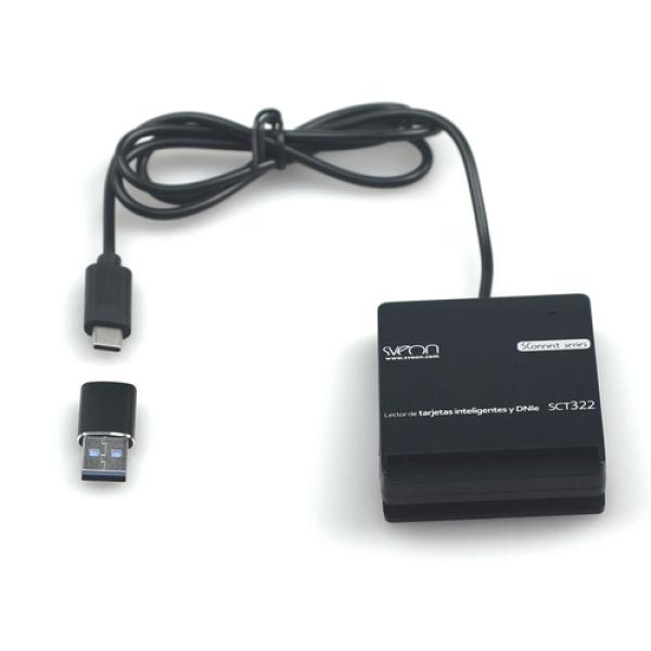 LECTOR BASE EXTERNO DNIE/SMARTCARDS SVEON SCT322 - USB TIPO-C - COMPATIBLE CON DNI 3.0