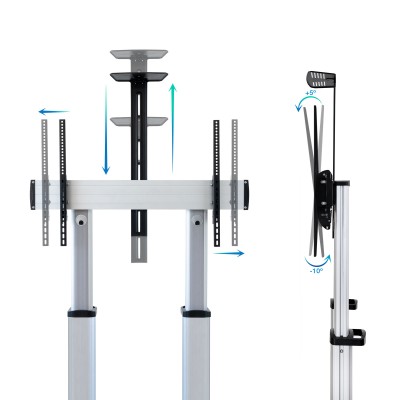 Soporte de Suelo Inclinable/ Ajustable con Ruedas TooQ