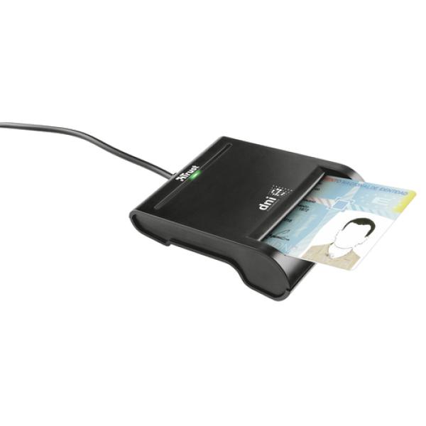 LECTOR DE TARJETAS DNI TRUST 21111 - COMPATIBLE CON DNIE Y SMARTCARDS - USB 2.0 - NEGRO