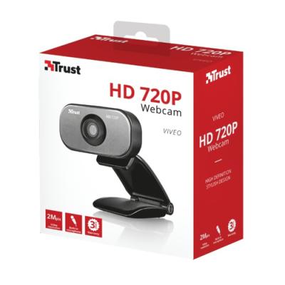 WEBCAM CON MICRÓFONO TRUST VIVEO HD 720P - 1600X1200 - PINZA