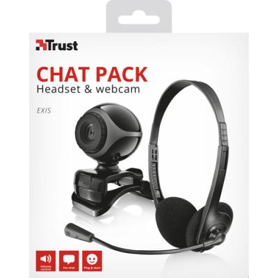 WEBCAM CON AURICULARES CON MICRÓFONO TRUST EXIS CHATPACK