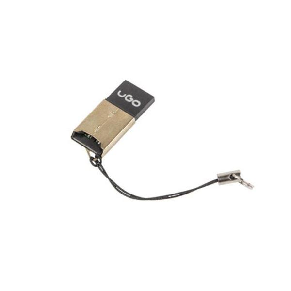 LECTOR DE TARJETAS EXTERNO MINI UGO UCZ-1005 - MICROSD HASTA 64GB - USB 2.0 - DORADO