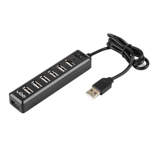 HUB USB UGO UHU-1009 - 7 PUERTOS USB 2.0 - INTERRUPTOR - NEGRO