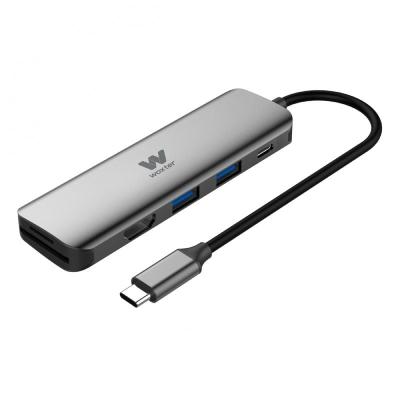 Hub USB 3.0 Tipo-C Woxter PE26-165/ 2 Puertos USB/ 1 HDMI/ 1