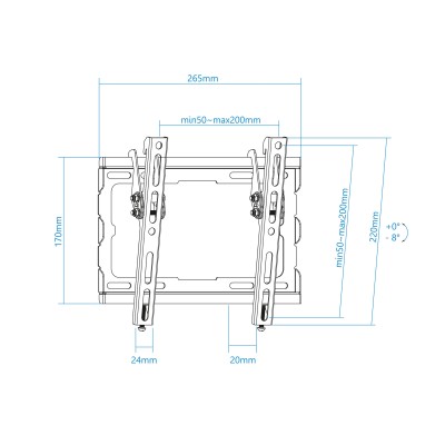 Soporte de Pared Inclinable TooQ LP1044T-B para TV de 23-43'/