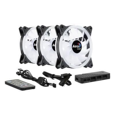 Pack 3 Ventiladores Aerocool 12 Dúo Pro/ 12cm + H66F HUB +