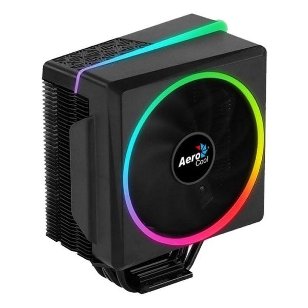 DISIPADOR AEROCOOL CYLON4ARGB - ALUMINIO - VENTILADOR 12CM - BARRA/ANILLO LED RGB - COJINETE HIDRÁULICO - SOCKETS COMPATIBLES SE