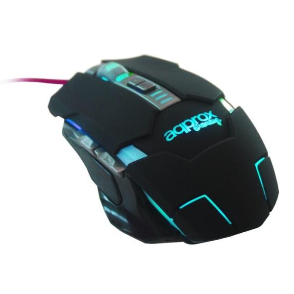 RATON GAMING APPROX APPWARII - 2400DPI - COOL DESIGN - LED 7 COLORES - 6 BOTONES