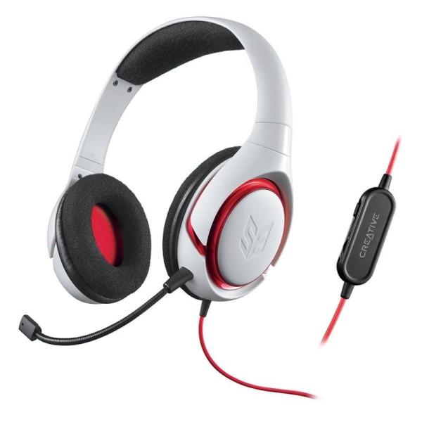 AURICULARES CON MICRÓFONO GAMING CREATIVE SOUND BLASTER INFERNO BLANCO - 115DB/MW 40MM - JACK 3.5MM - COMPATIBLE PC/MAC/PS4/XBOX