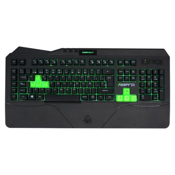 TECLADO GAMING KEEP-OUT F89PRO - RETROILUMINADO EN 7 COLORES - 12 TECLAS MULTIMEDIA - SISTEMA ANTIGHOSTING - CABLE USB NYLON REF