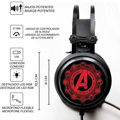 Auriculares Gaming con Micrófono Marvel Avengers 003/ USB