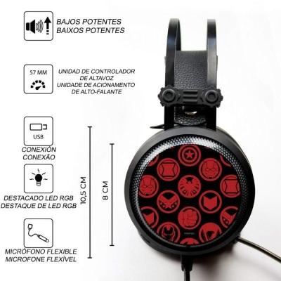 Auriculares Gaming con Micrófono Marvel Avengers 004/ USB