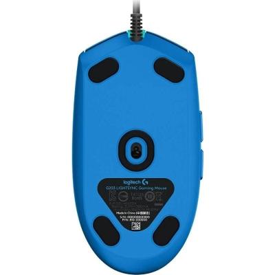 Ratón Gaming Logitech G203 Lightsync/ Hasta 8000 DPI/ Azul