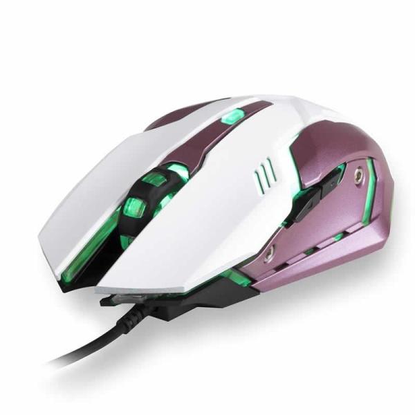 Ratón Gaming NGS GMX-100/ Hasta 2400DPI/ Rosa