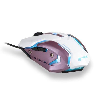 Ratón Gaming NGS GMX-100/ Hasta 2400DPI/ Rosa