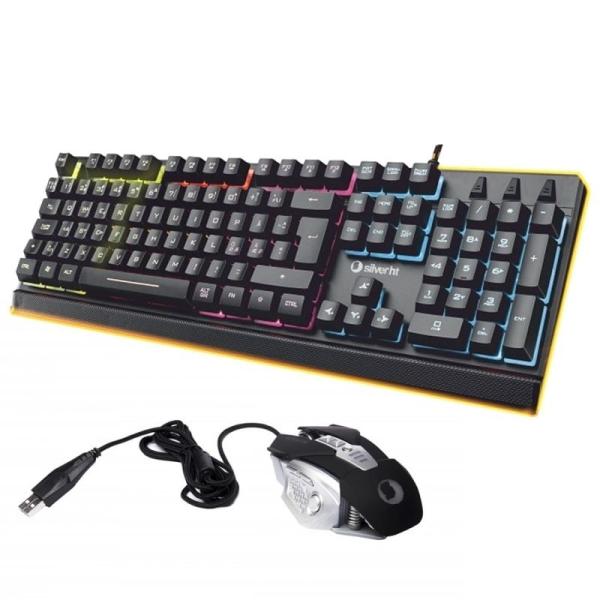 PACK GAMING SILVER HT 111939040199 TECLADO SNIPER - ILUMINADO LED - USB