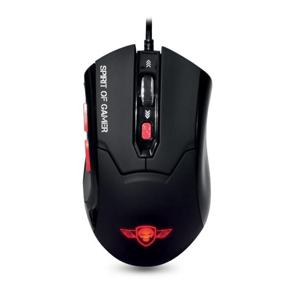 RATÓN SPIRIT OF GAMER PRO-M2 - 2800DPI - 6 BOTONES - LUZ DE FONDO - USB - CABLE 1.5M - NEGRO Y ROJO