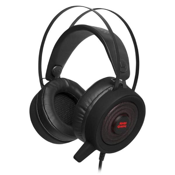 AURICULAR DIADEMA CON MICRÓFONO MARS GAMING MH318 NEGRO - SONIDO 7.1 - CANCELACIÓN AVANZADA RUIDO - COMPATIBLE PC/PS4 - TECNOLOG