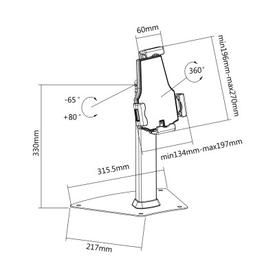 Soporte para Tablet con Antirrobo Aisens MS1P03-113/ Negro