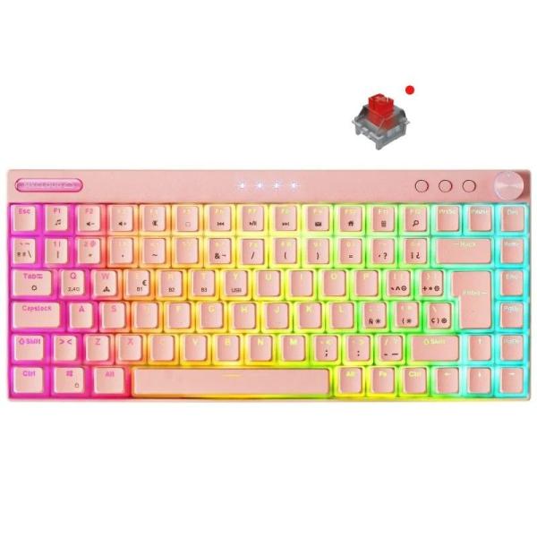 Teclado Gaming Mecánico Inalambrico Mars Gaming MKCLOUDPRES/ Rosa