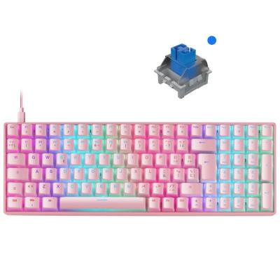 Teclado Gaming Mecánico Mars Gaming MKULTRAPBES Premium/ Rosa