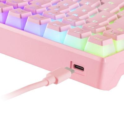 Teclado Gaming Mecánico Mars Gaming MKULTRAPBES Premium/ Rosa