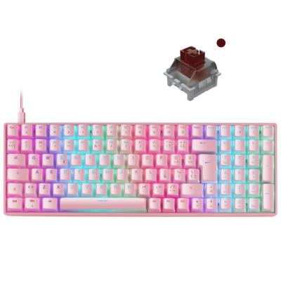 Teclado Gaming Mecánico Mars Gaming MKULTRAPBRES Premium/ Rosa