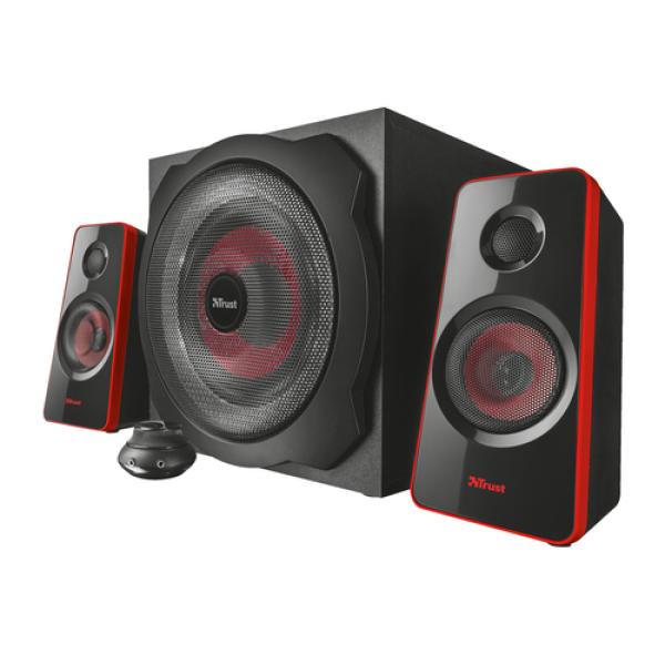 ALTAVOCES 2.1 TRUST GAMING GSP-421 - 120W MAX.( 60W RMS) - SUBWOOFER MADERA 40W - MANDO CABLEADO CON ENTRADA DE LÍNEA