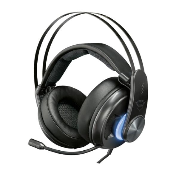 AURICULARES TRUST GAMING GXT 383 DION 7.1 BASS VIBRATION - GRAVES ACTIVOS 50MM - CAJA CONEXIÓN ENTRADAS SPDIF/USB - MICRÓFONO