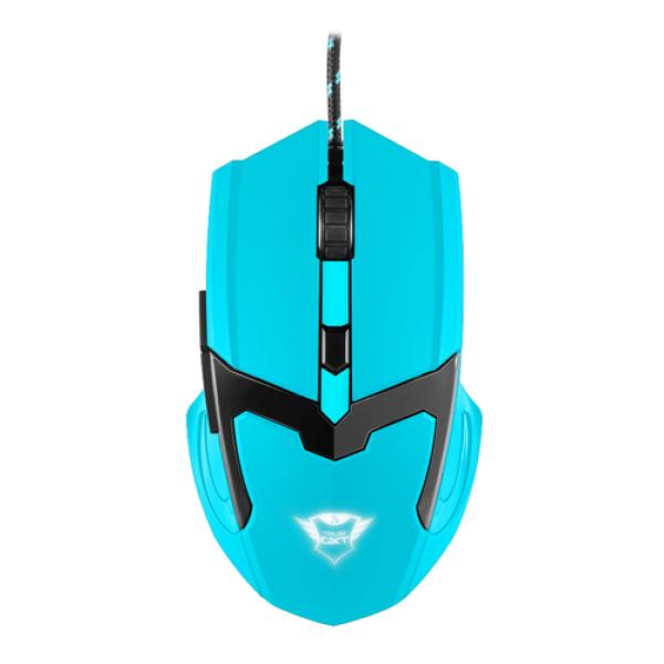 RATÓN TRUST GAMING GXT 101-SG SPECTRA BLUE - 600-4800PPP - 6 BOTONES - LOGOTIPO ILUMINADO COLORES CAMBIANTES - DISEÑO ERGONÓMICO