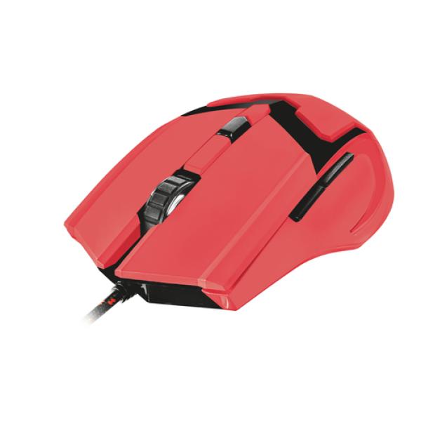 RATÓN TRUST GAMING GXT 101-SG SPECTRA RED - 600-4800PPP - 6 BOTONES - LOGOTIPO ILUMINADO COLORES CAMBIANTES - DISEÑO ERGONÓMICO 