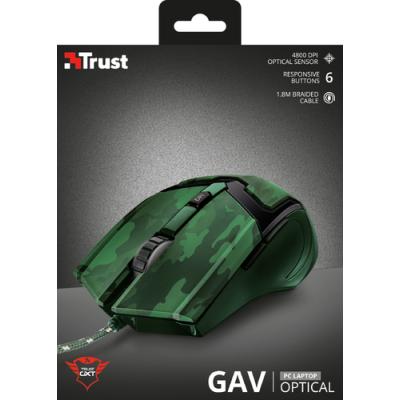 Ratón Gaming Trust Gaming GXT 101D/ Hasta 4800 DPI/ Camuflaje