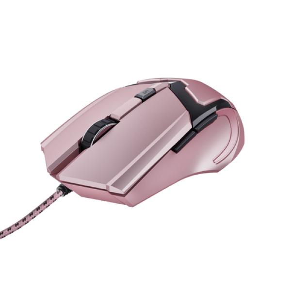 RATÓN GAMING TRUST GAMING GXT 101P GAV PINK - 600-4800PPP - 6 BOTONES - CABLE TRENZADO 1.8M