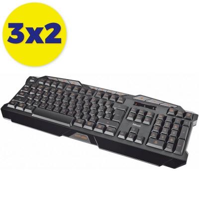 3x2 TECLADO TRUST GXT 280 LED CON TECLAS ILUMINADAS 3 COLORES