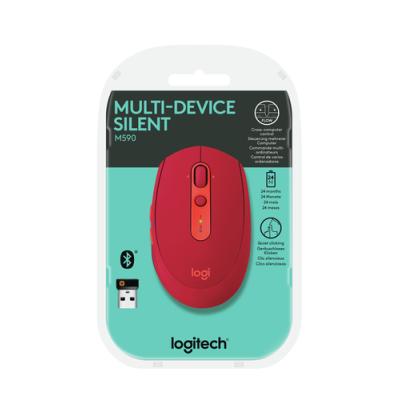 Ratón Inalámbrico por Bluetooth/ 2.4GHz Logitech M590 Rubí/