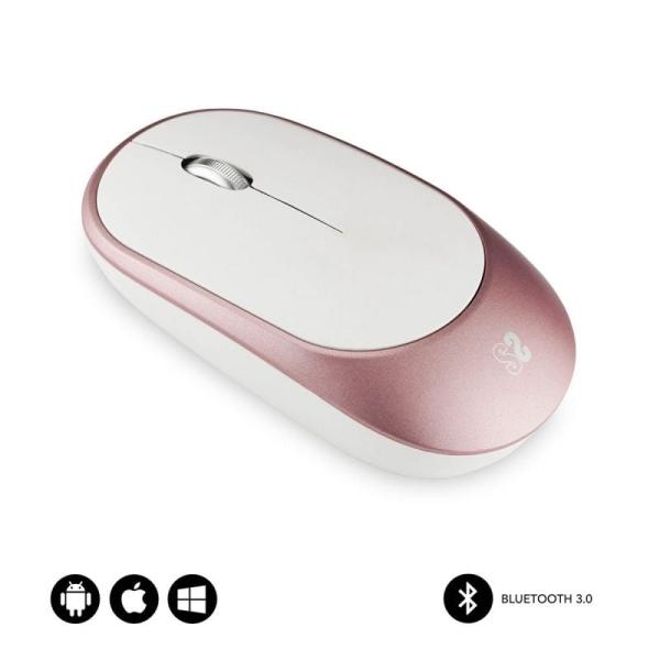 Ratón Inalámbrico por Bluetooth Subblim Smart/ Hasta 1600 DPI/ Rosa Oro