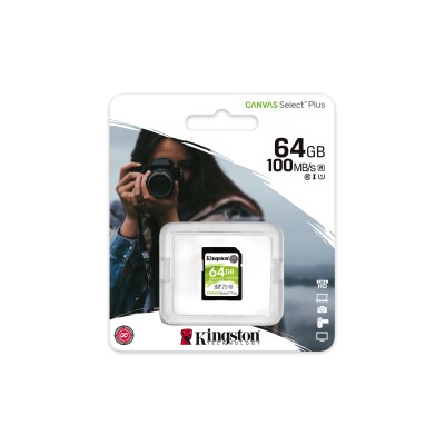 Tarjeta de Memoria Kingston CANVAS Select Plus 64GB SD XC/