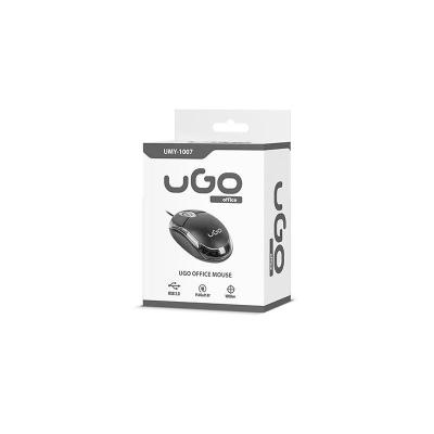 RATÓN CON CABLE UGO OFFICE SIMPLE BLACK - 1000DPI - 3 BOTONES -