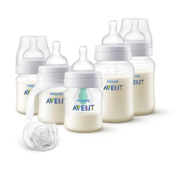 SET DE BIBERONES ANTICOLICOS PHILIPS AVENT SCD808 - SISTEMA AIRFREE - 2*BIBERON 125ML - 2*BIBERON 260ML - 1*CHUPETE ORTODONTICO