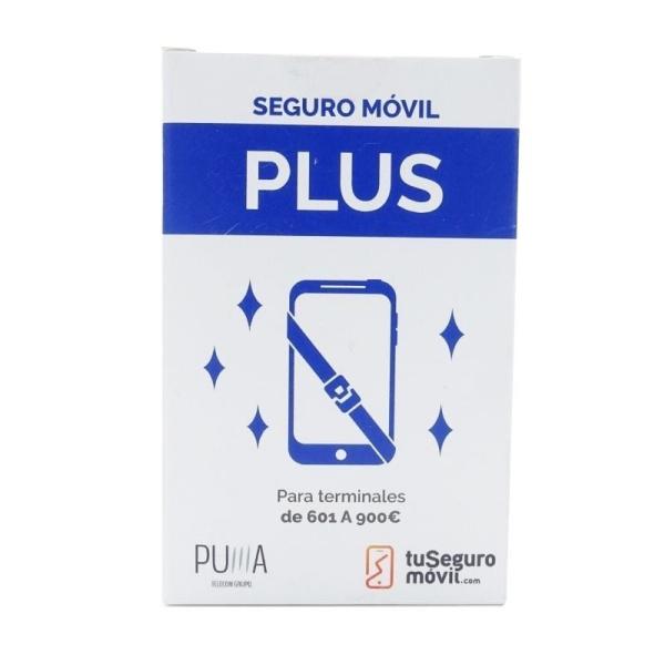 SEGURO PUMA PLUS PARA SMARTPHONES/MOVILES DE 601¤ A 900¤ PVP - 1 AÑO - CUBRE ROTURA DE PANTALLA/DAÑOS POR LIQUIDOS/ACCIDENTALES/