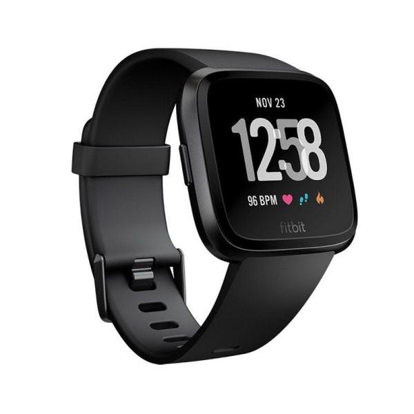 PULSERA CUANTIFICADORA FITBIT VERSA BLACK - BT - MONITORIZA RITMO CARDIACO - SUMERGIBLE HASTA 50M - SALUD FEMENINA - NOTIFICACIO